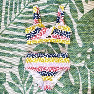 Anthropologie Swimsuit Womens XS/M* Animal Print 2 Piece High Waist Bathing Suit